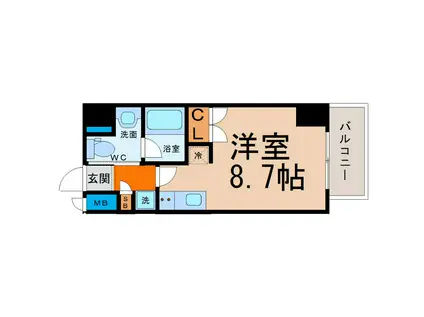 IARIM車道(ワンルーム/6階)の間取り写真