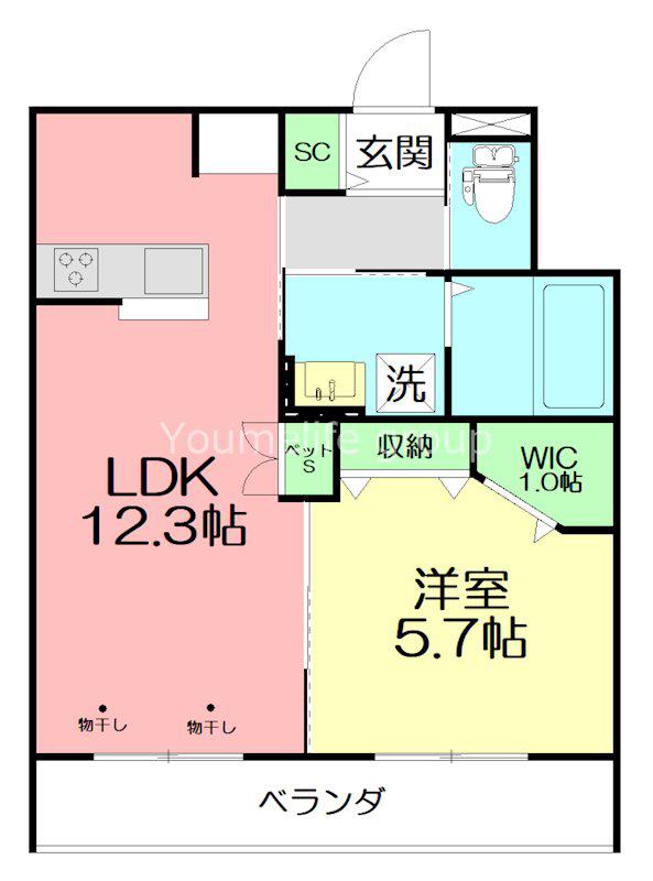 アントラN(1LDK/3階)の間取り写真