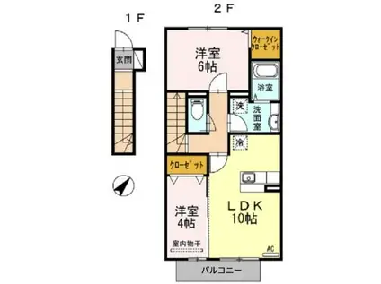 ピュアヒルズ(2LDK/2階)の間取り写真
