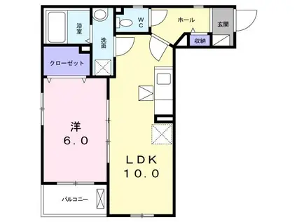 メルベーユ(1LDK/1階)の間取り写真