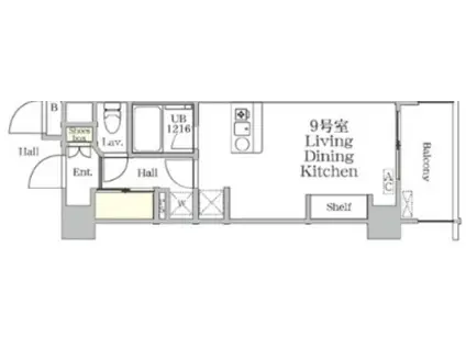 THE MUTUAL江坂(ワンルーム/4階)の間取り写真