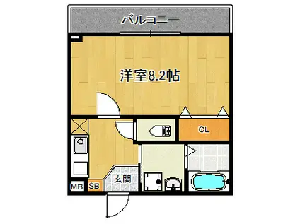 MERGE一条通(1K/5階)の間取り写真