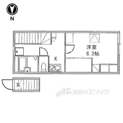 レオパレスオアシス(1K/2階)の間取り写真