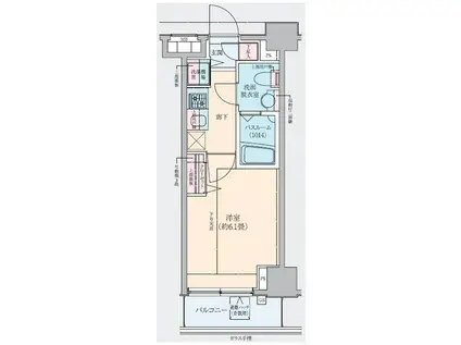 ロアール池袋ウエスト(1K/8階)の間取り写真