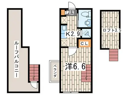 ダイユー40番館(1K/2階)の間取り写真