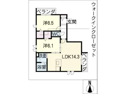 ソレイユ瑞穂(2LDK/3階)の間取り写真