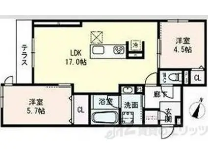 クラシスト瑞光(2LDK/3階)の間取り写真