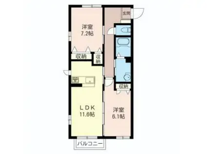 エストレリータ(2LDK/2階)の間取り写真