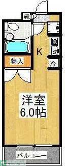 孝友第6ビルグリーンハイツ麻生(1K/2階)の間取り写真