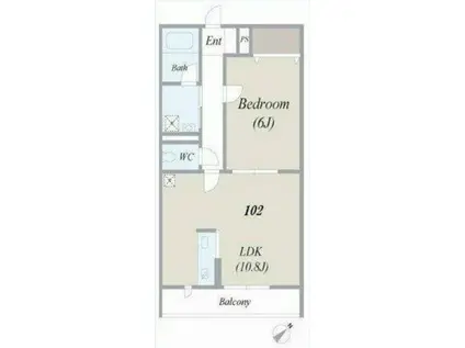 サンフレックス(1LDK/2階)の間取り写真