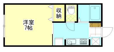 コーポロイヤル(1K/2階)の間取り写真