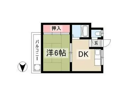 ハイツたかみ(1DK/1階)の間取り写真