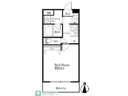 ドゥーエ西大島II(1K/11階)の間取り写真