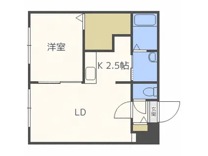 ESTATE N21(1LDK/3階)の間取り写真