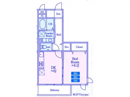 FVヴィラ洋光台(1K/2階)の間取り写真