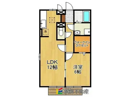 ESグリーンテラス(ワンルーム/2階)の間取り写真