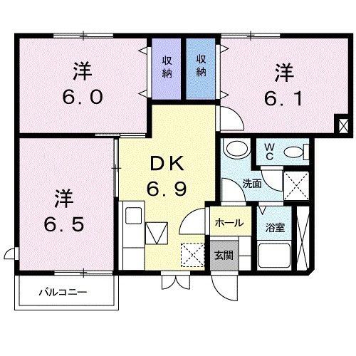 アーバンハイツ吹上(3DK/1階)の間取り写真
