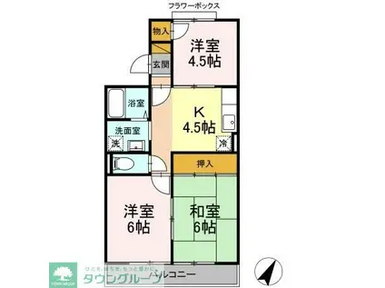 エクセル西船橋(3K/2階)の間取り写真
