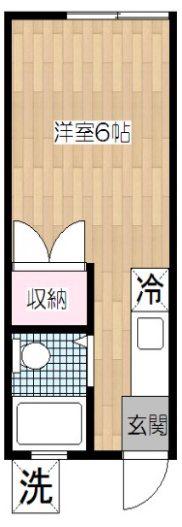 ヒラマツハイツ(ワンルーム/2階)の間取り写真