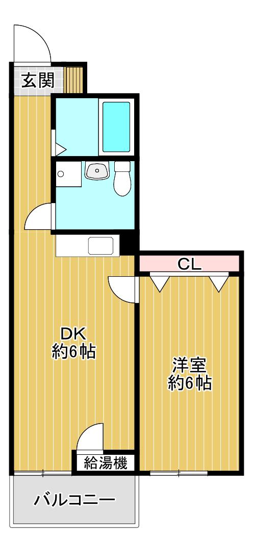 トーカンマンション医学町(1DK/5階)の間取り写真