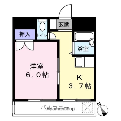 メゾン中山(1K/3階)の間取り写真