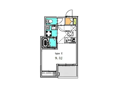 ラシュレ(ワンルーム/1階)の間取り写真