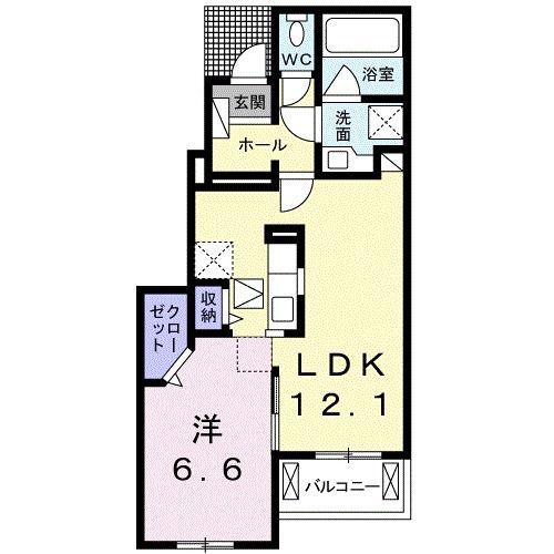 BALMY COURT(1LDK/1階)の間取り写真