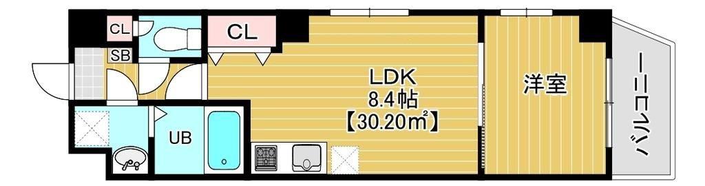 ソレイユ北砂(1LDK/7階)の間取り写真
