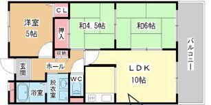 メゾンドゥボヌール(3LDK/1階)の間取り写真