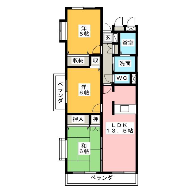 セントモンチーク(3LDK/4階)の間取り写真