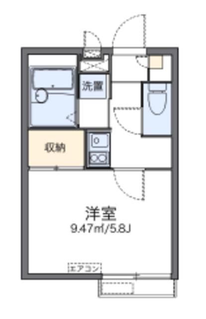 レオパレスルミエール馬場(1K/2階)の間取り写真