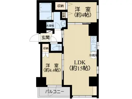 ザ・パーク本駒込(2LDK/8階)の間取り写真