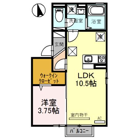 メゾン・ド・ソレイユ(1LDK/1階)の間取り写真