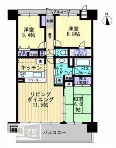 アルファステイツ高松駅前(3LDK/11階)の間取り写真