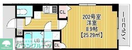 BELLEAUBE大久保(1K/2階)の間取り写真