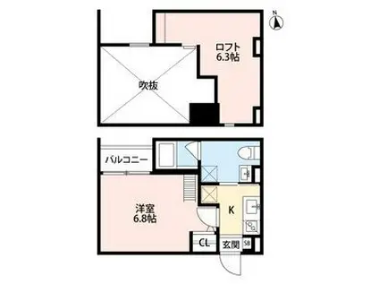 WISTERIA R&Tウィステリア アール(1K/1階)の間取り写真