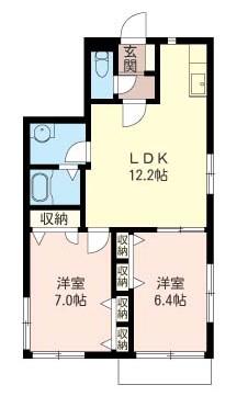 クリエイトメゾン(2LDK/1階)の間取り写真