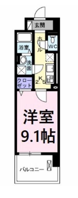 ボニート春日部(1K/1階)の間取り写真