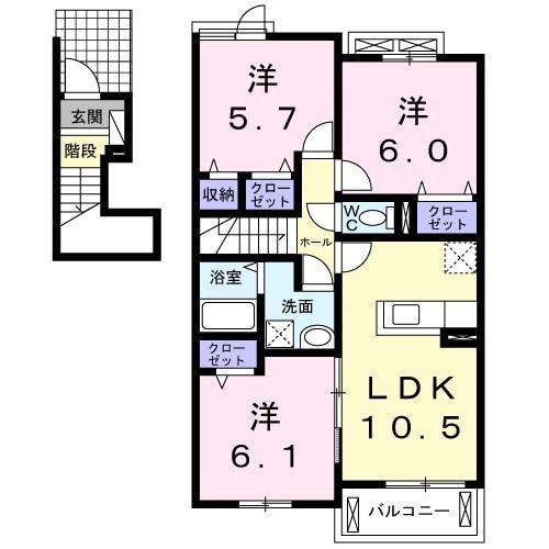 BEST HOUSE V A(3LDK/2階)の間取り写真