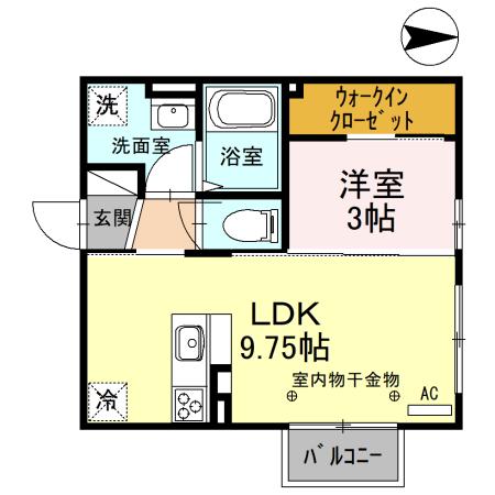 グランツ(1LDK/2階)の間取り写真