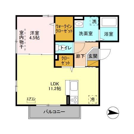 ソレーユ ヒロ(1LDK/1階)の間取り写真