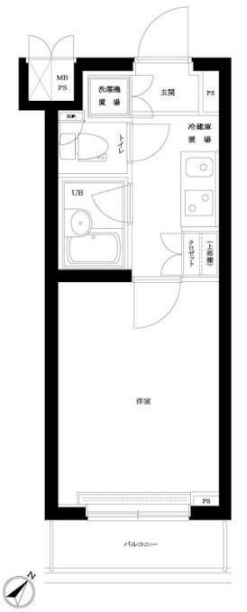 ルーブル溝の口(1K/3階)の間取り写真