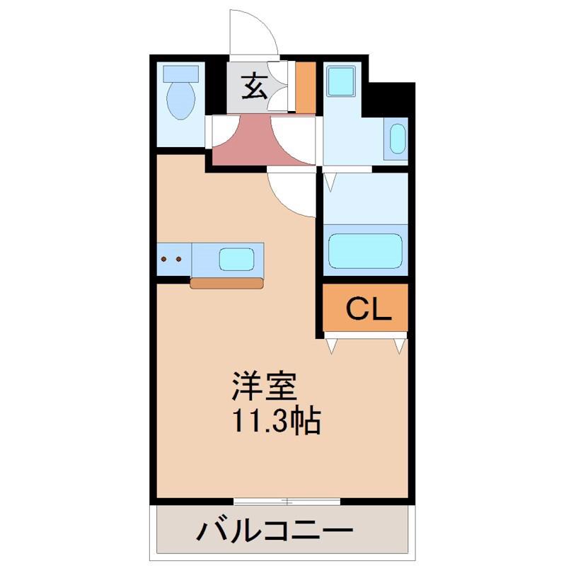 グランバロン イースト(ワンルーム/2階)の間取り写真
