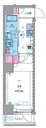 GENOVIA南千住VII(1K/4階)の間取り写真