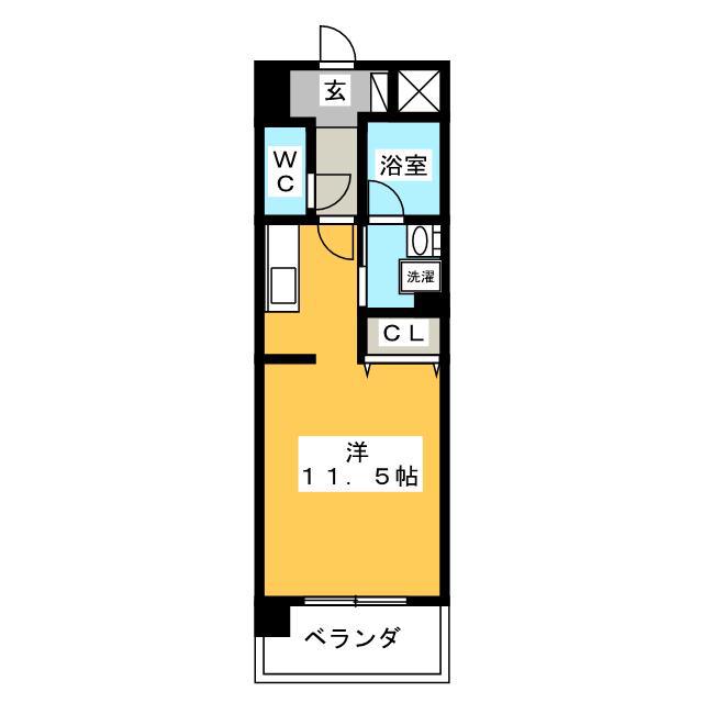 シャンベール浅井(ワンルーム/1階)の間取り写真