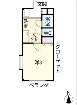 グランドール21(1K/3階)の間取り写真
