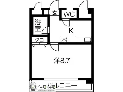 すまいる美里(1K/2階)の間取り写真