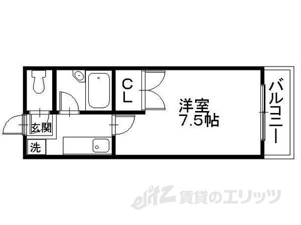 桐山ハイツ(1K/1階)の間取り写真