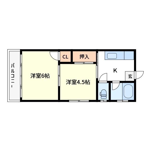 千代田ハイツ(2K/3階)の間取り写真