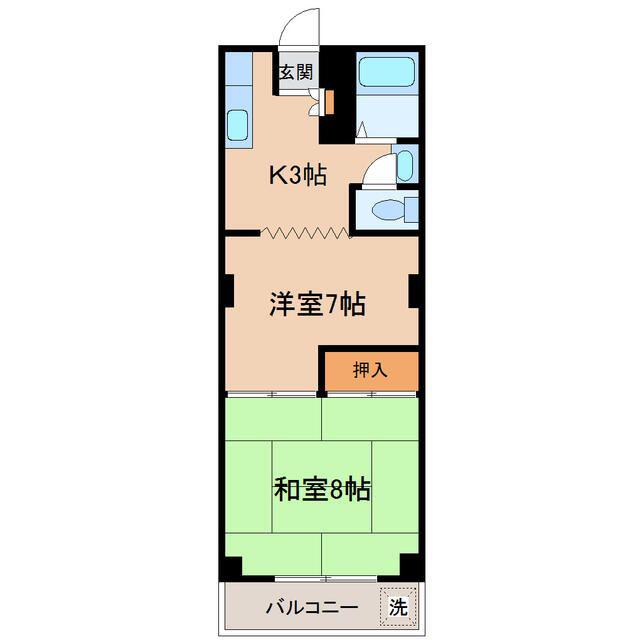 メゾン東小岩II(2K/3階)の間取り写真